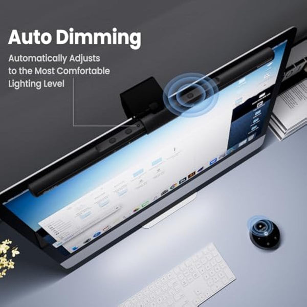 Quntis computer monitor lamp for eye caring with auto-dimming and touch control