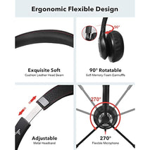 usb headset with noise cancelling microphone for pc laptop headphones black