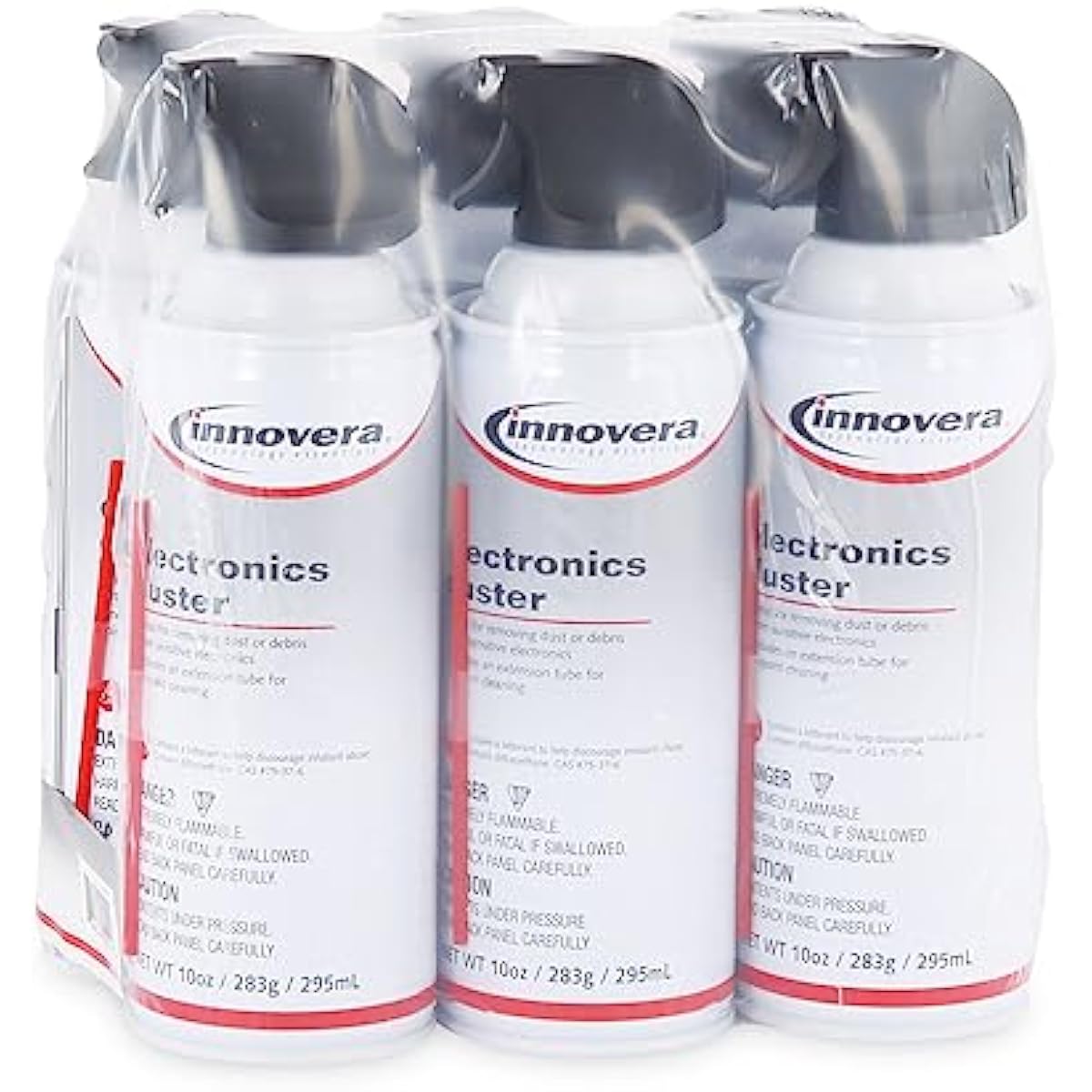 Innovera Compressed Air Duster Cleaner, 10 oz Can, 6/Pack