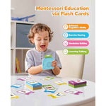 Talking Flash Cards for Toddlers 1 2 3 4 Year Olds, Montessori Language Learning with 224 Words, Pocket Speech Therapy Tools, and Speech Development Educational Playthings for Children