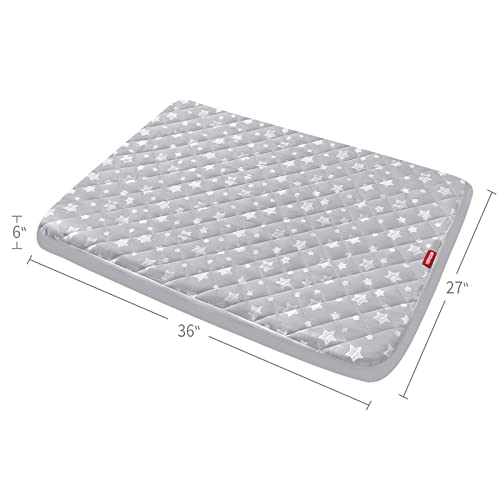 Lovely grey star print dog bed cover, 27x36 inches, waterproof and quilted, for dog/cat, easy to remove and wash