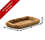 MidWest Homes for Pets QuietTime XXS Dog Bed - Cinnamon Faux Fur Bolster for Small Dogs and Cats