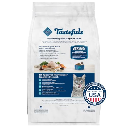 Blue Buffalo Tastefuls Adult Multi-Protein Cat Food, 15-lb. Bag, Chicken & Turkey Recipe, No Corn, Wheat or Soy
