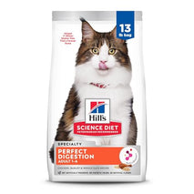 Hill's Science Diet Perfect Digestion, Adult 1-6, Digestive Support, Dry Cat Food, Chicken, Brown Rice, & Whole Oats, 13 lb Bag