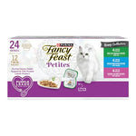 purina fancy feast petites gravy gourmet wet cat food variety pack, 2.8 oz break-apart tubs, 24 servings