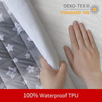 Lovely grey star print dog bed cover, 27x36 inches, waterproof and quilted, for dog/cat, easy to remove and wash