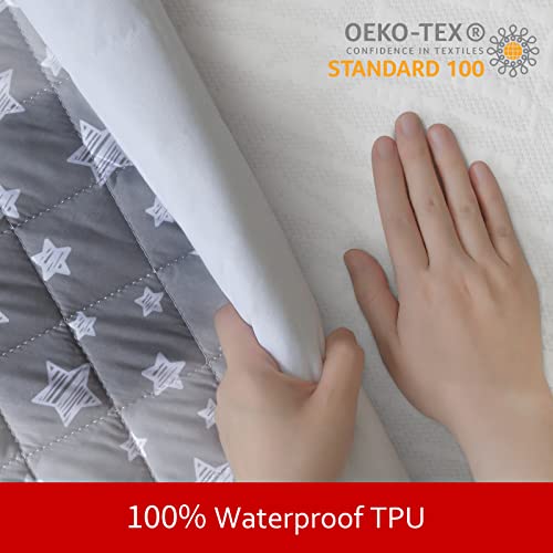 Lovely grey star print dog bed cover, 27x36 inches, waterproof and quilted, for dog/cat, easy to remove and wash