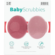 S&T INC. 2-inch silicone exfoliating and massaging cradle cap bath brushes, 2 pack, pink