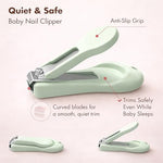 Baby Nail Care Kit, 4-in-1 Set with Owl Case, Clippers, Scissors, File & Tweezers for Newborn to Toddler Kids, Owl Green