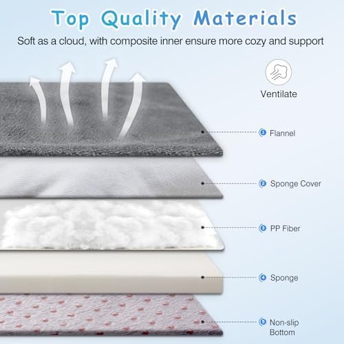 Large dog bed for 150 pounds dogs, 47 inches orthopedic mattress with anti slip bottom and removable cover