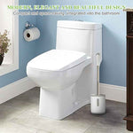 Compact Toilet Brush & Holder, Stainless Steel Handle, Space Saving for Storage