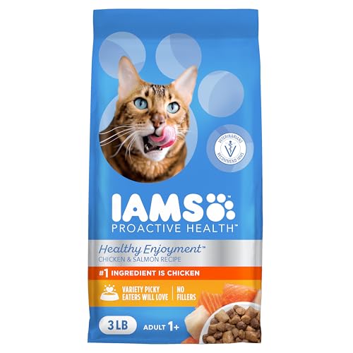 iams chicken and salmon dry cat food for picky eaters 3lb bag