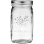 Ball wide mouth glass mason jars with lids and bands, quart size 32 oz, pack of 2, for canning and pickling