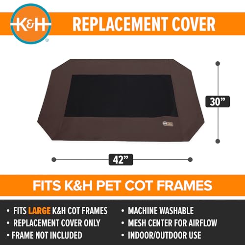 kandh large pet cot replacement cover 42x30 inches chocolate - machine washable indoor outdoor use