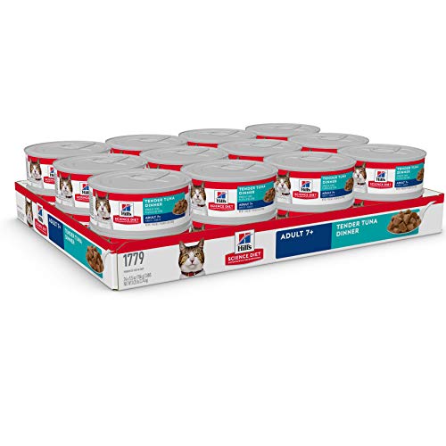 Hills Science Diet 7+ Premium Nutrition Tuna Stew Wet Cat Food 5.5 oz Cans 24 Pack