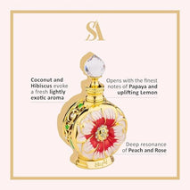 swiss arabian layali rouge 0.5 oz luxury perfume oil fragrance with mango rose and coconut notes