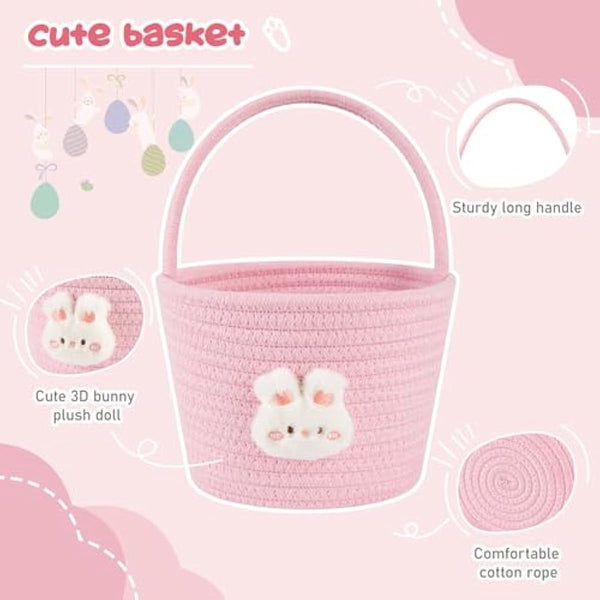 oiahomy-pink-easter-basket-with-handle-personalized-bunny-baskets-for-kids-and-gifts