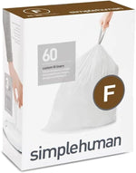 Custom fit liners for simplehuman trash cans, 100 count, 50% PCR plastic, 50-60 liter capacity