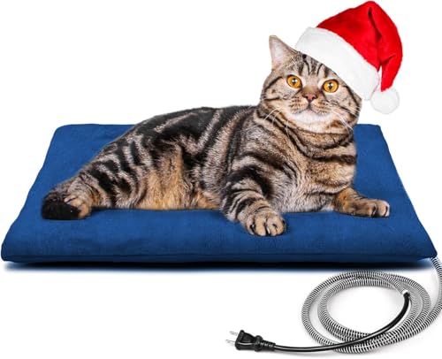 kiroto outdoor pet heating pad 20x16 blue waterproof cover temperature control