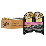 Sheba sustainable salmon wet cat food in gravy, 2.6 oz twin-pack trays, 48 servings