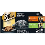 sheba perfect portions wet cat food cuts in gravy roasted chicken entree and turkey entree 12 count 24 servings