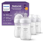 Philips Avent Natural Baby Bottles 4-Pack, Medium Flow, 9oz, SCY903/04, BPA-Free