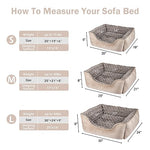 JOEJOY rectangle dog bed for medium large small dogs - soft breathable orthopedic sofa bed with anti-slip bottom, beige