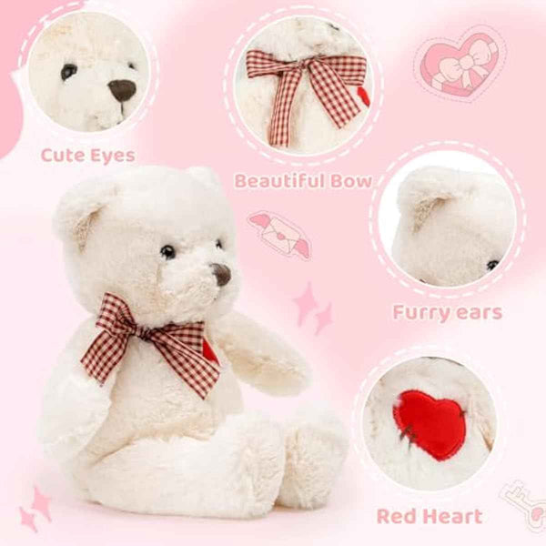Small Teddy Bear with Heart Cute Brown Teddy Bear Stuffed Animal Soft Stuffed Bear Plush Bear Plushie Toys Gifts for Girlfriend Boyfriend Kid