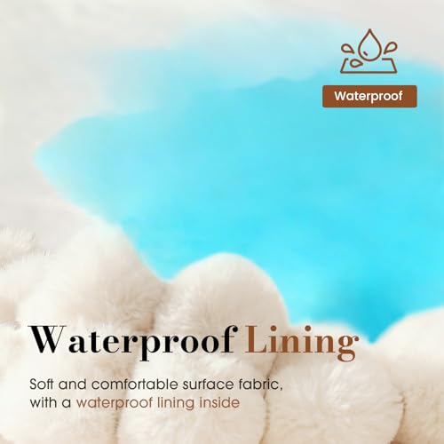 Dog Beds for Large Sized Dog, Orthopedic Pet Bed with Waterproof Lining, Soft Short Plush Surface & Egg Crate Foam, Machine Washable Pet Bed with Removable Cover & Anti Slip Bottom