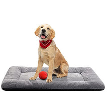 dog bed crate pad for medium/large dogs ultra soft washable anti slip kennel pad for dogs cozy sleeping mat gray 36inch
