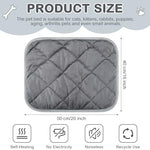 gray 16x20 self heating cat pad, 4 pack, washable pet bed for cats and dogs
