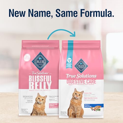 blue buffalo true solutions digestive care natural dry cat food for adult cats, chicken, 11-lb bag