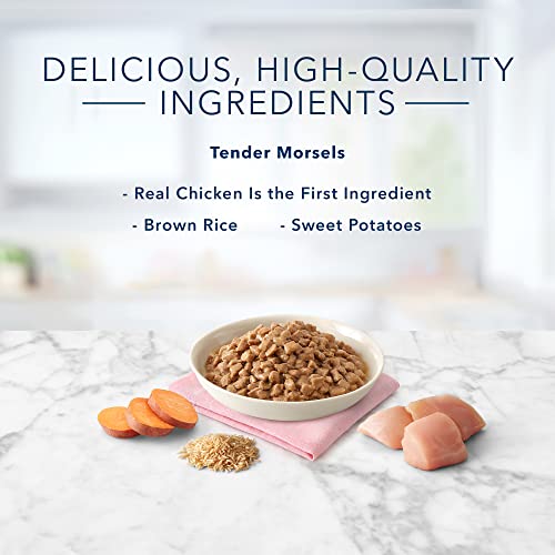 blue buffalo tastefuls natural tender morsels wet cat food, chicken entrée 5.5-oz cans, 24-pack