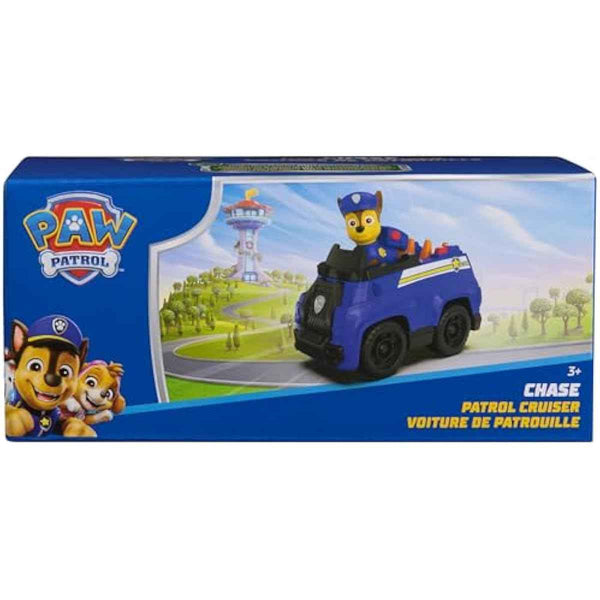 PAW Patrol, Chase’s Patrol Cruiser, Toy Car with Collectible Action Figure, Sustainably Minded Kids Toys for Boys & Girls Ages 3 and Up