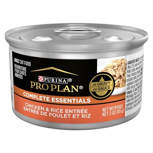 purina pro plan high protein cat food complete essentials wet gravy chicken and rice entree