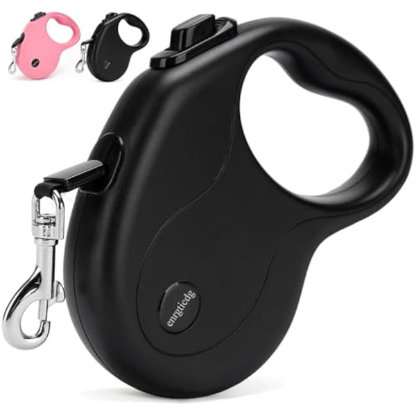16ft retractable dog leash for small to medium dogs and cats up to 50lbs with stainless steel spring strong nylon tape and one-handed brake