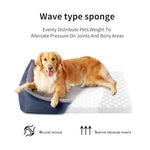 Orthopedic dog bed, medium size, durable egg crate foam, navy, washable cover, waterproof lining