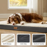 Bedsure dog beds large sized dog comfy flat pet beds with removable washable cover and orthopedic egg crate foam