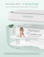 Momcozy baby wipe warmer with large capacity, spring design, fast heating, and night light
