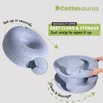 Light Gray Large Cattasaurus Peekaboo Cat Cave Donut for Multiple & Large Cats up to 30-45 lbs