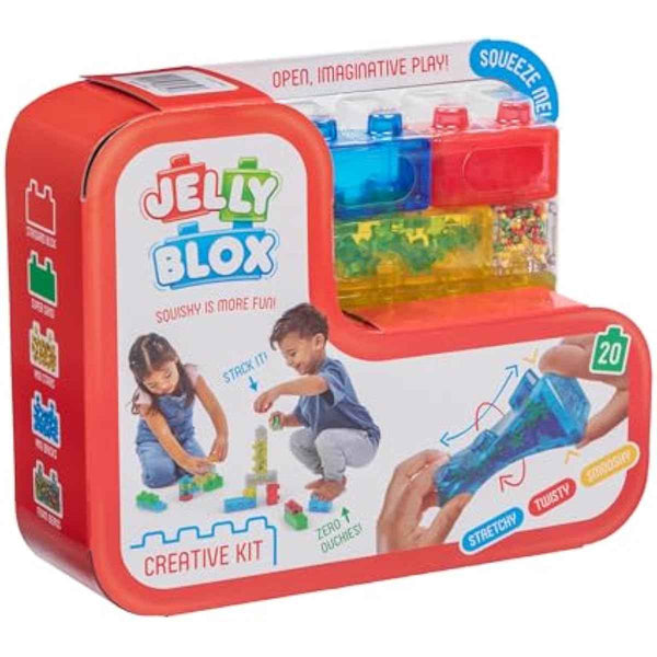 Goliath Jelly Blox Creative Kit | Includes 20 Blocks | Toddler & Preschool Building Blocks Kids Can Squeeze, Stretch, Squish | MESH ACCREDITED | Safety Tested & Ouch-Free | Sensory Play Toy Ages 2+
