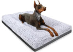 POCBLUE Deluxe Washable Dog Bed for Large Dogs, 35" x 23", Grey, Comfy Fluffy Kennel Pad for Dogs up to 60 lbs