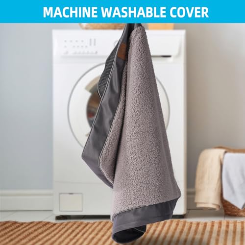 Sunheir Orthopedic Dog Bed for Large Dogs - Grey, Waterproof, Removable, Washable, Egg Foam, Anti-Slip, Deluxe Plush Pet Bed Mat