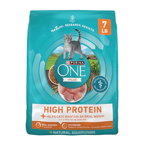 Purina ONE High Protein healthy plus ideal with chicken dry cat food for weight control 7 lb bag