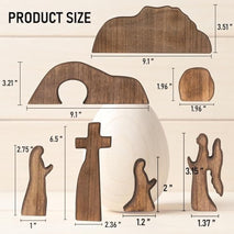 Nerosun wooden Easter resurrection scene and cross decoration set for religious home office tabletop