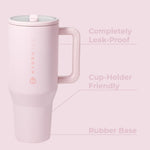 40 oz Insulated Stainless Steel Water Bottle with Handle and Flip Straw