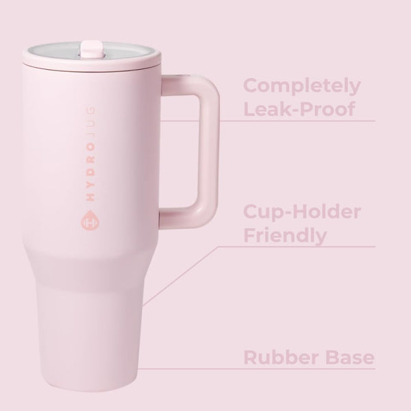 40 oz Insulated Stainless Steel Water Bottle with Handle and Flip Straw