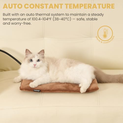 Pet Heating Pad for Cats and Dogs, Waterproof, Constant Temperature, Brown, 16 x 13 Inch