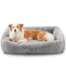 joejoy dog bed medium size dog faux rabbit fur pet bed non skid bottom