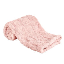 yurhap fleece baby blanket heart checkered ultra soft cozy for girls boys, 30”x40” light pink